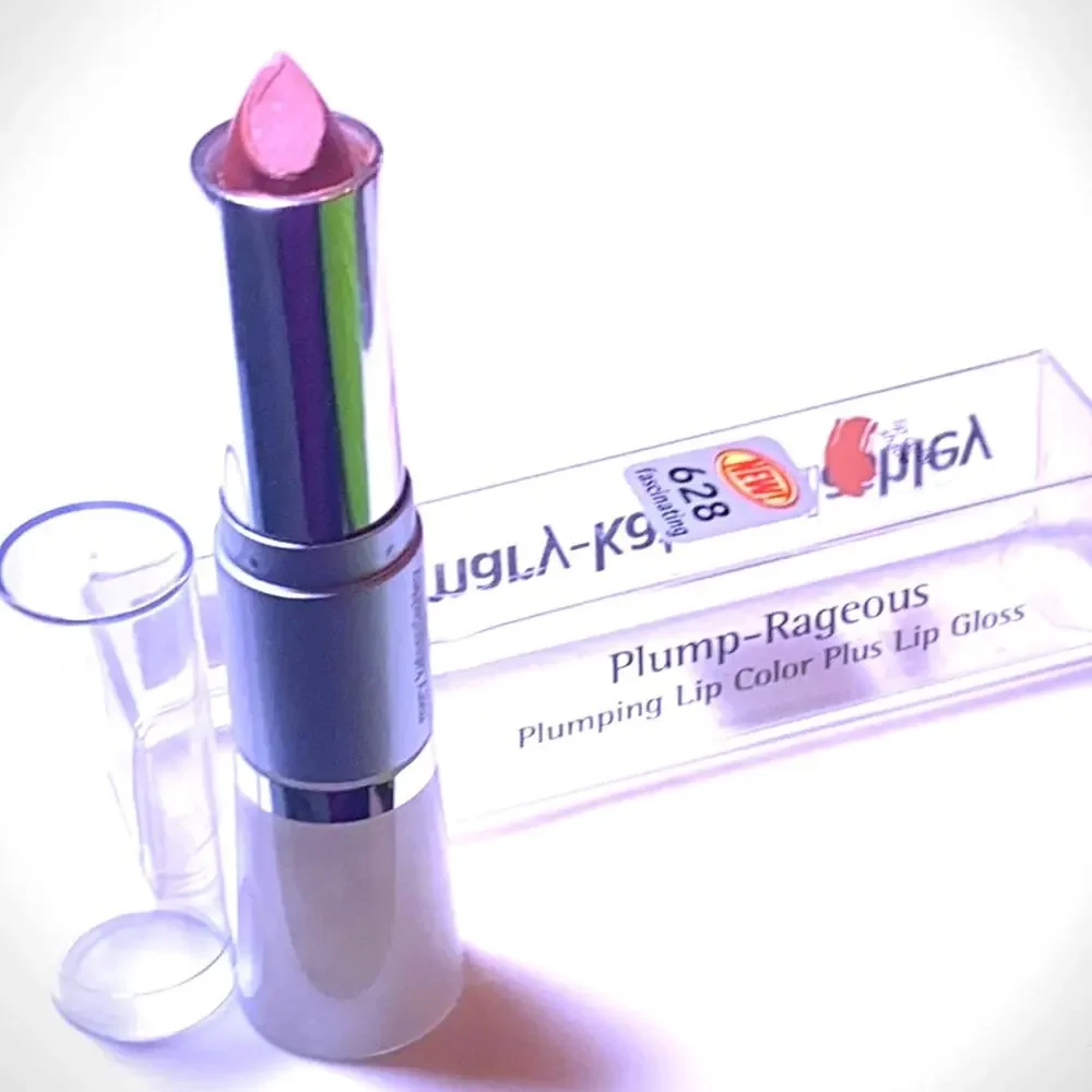 Mary Kate Ashley Plump Rageous LIP COLOR & GLOSS DUO Pink Clear Glitter 628 NEW